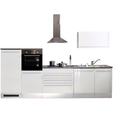 Bild Küchenzeile Jazz 320 cm weiß matt/weiß hochglanz-stone dark