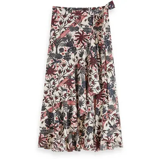 Maison Scotch Damen Midirock Wrap Skirt 159334-0587 L - Florals - L