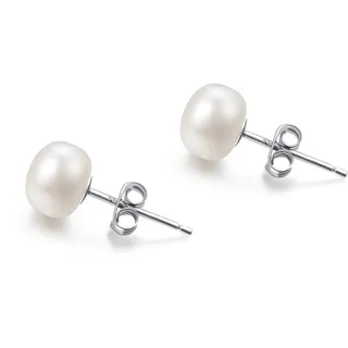 Süßwasserperlen Ohrringe Echt 925 Silber Stecker Perlenohrringe Weiß Damen 5MM Kleine Süßwasser-Zuchtperlen Ohrringe Ohrstecker