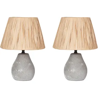 Beliani Tischlampe Grau 2 St.