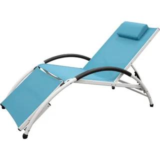 Vivere DKDSUN-TT Dockside Sun Lounger, Aluminium, True Turquiose, 170 x 67 x 84 cm