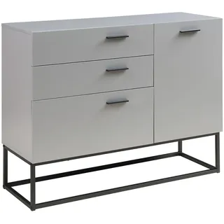 [en.casa] Sideboard Lavangen 100 x 75 x 35 cm Hellgrau