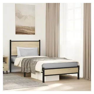 vidaXL Metallbett ohne Matratze Sonoma-Eiche 80x200 cm - Braun