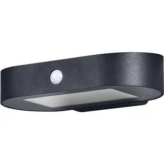 Osram ENDURA Style Kleine Oval Solar-Wandleuchte, warmweißes Licht (3000K), integrierter Sensor, ohne Strom nutzbar, lange Laufzeit: 30 Mal 60 Sekunden im PIR Modus, Schutzklasse IP44, schwarz