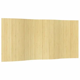 vidaXL Paravent Hell Natur Breite 400 Cm Höhe 165 Cm Bambus , Beige , Holz , 0.2x165x400 cm , Wohnzimmer, Raumteiler, Paravents