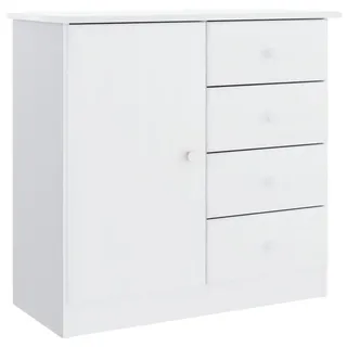 Sideboard ALTA Weiß 77x35x73 cm Massivholz Kiefer - Weiß