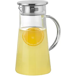 Esmeyer "PORTO" mit Griff, Inhalt 1 Liter, Höhe 22,6 cm, Breite 10,8 cm, hergestellt aus Borosilikatglas, Farblos