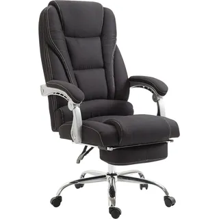 CLP Bürostuhl Pacific Stoff mit ausziehbarer Fußstütze,schwarz - Schwarz