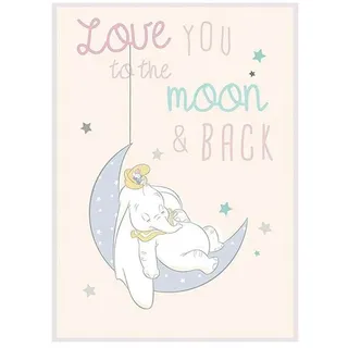 Komar Bild "Dumbo Moon" Disney 1 Stk. tlg. Wandbild zur Dekoration im Kinderzimmer - ohne Rahmen, farbe bild(er): bunt