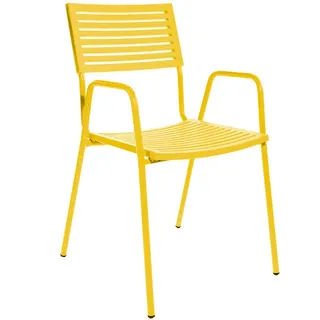 Stapelstuhl mit Armlehnen Lamello Schaffner AG gelb, Designer Schaffner, 87x54x60 cm