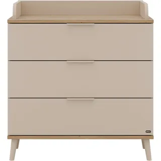 Wickelkommode YUNY BY PAIDI "HAZEL in Beige, 3 Schubladen mit Soft-Close, inkl. Wickelaufsatz", cashmere, beige, eiche, montana, cashmere, beige, eiche, montana, B:94,7cm H:91,4cm T:52,4cm, Holzwerkstoff, Wickelkommoden, Wickelkommode, 95 cm Breite, Kommode mit abnehmbarem Aufsatz, geprüfte Sicherheit