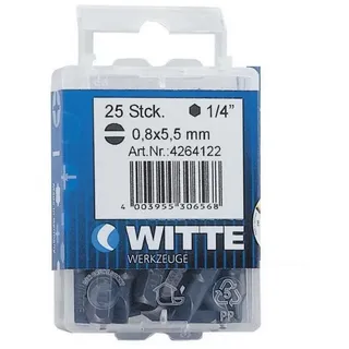 Witte Pl 4.5 Tin 25 Mm Flachkopf-schraubendreherbit 15 Einheiten - Silver - One Size