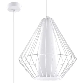 Sollux Lighting Geometrische Home-Office-Beleuchtung Kreative Beleuchtung Minimalistische Dekoration Glühlampenfrei Aus Stahl gefertigt Pendelleuchte Demi Pendelleuchte Weiß Größe 28x28x130 - Weiß