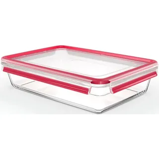 Emsa Frischhaltedose Glas rechteckig rot 22,8 x 8 x 32,8 cm 3 l