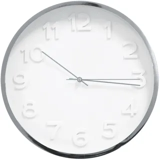 axentia 135826 Wanduhr, rund, ca. 30 x 4,41 x 30 cm, silberfarben