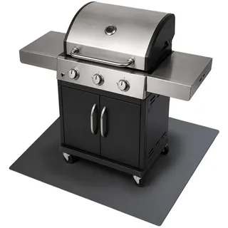 Tulup Grill-Unterlage 100 x 80 cm Metall Schwarz