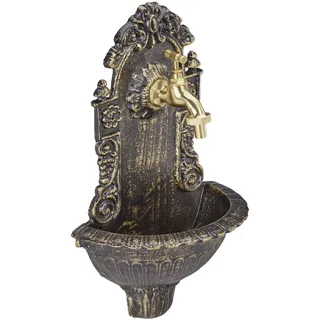 Relaxdays Wandbrunnen antik schwarz