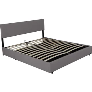 Corium Polsterbett Juva Cord mit Lattenrost 180x200 cm Grau