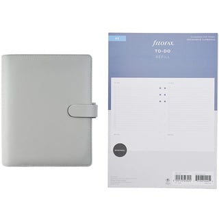 Filofax Saffiano- 2019 Organizer, A5, Granit & Einlage To-Do Refill - A5, 132863, White