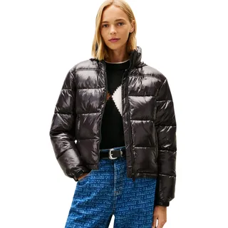 Tommy Hilfiger Tjw Pckbl Hd Ess Pffr Shiny Ext Dw0dw22039 Puffer Jacket Schwarz 36