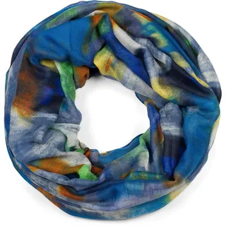 Stylebreaker "Loop Schal mit buntem Pinselstrich Muster", 1 Stk., blau, orange, gelb),