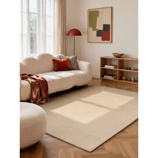 ELLE DECORATION Knots Wollteppich 140 x 200 cm Hellbeige