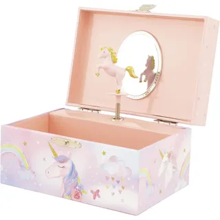 Ulysse Couleurs d'Enfance Musikkoffer Einhorn Regenbogen: Schmuckbox für Mädchen ab 3 Jahren, Rosa, Musikthema 'The Unicorn', Spiegel, Musikalisch