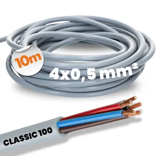 Lapp 10 Meter Lapp 00101234 Ölflex Classic 100 Steuerleitung 4x0,5 mm2 ohne grün-gelben Schutzleiter I Kabel 4 adrig I Farbcodierte PVC Leitung 4 adrig