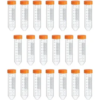 Laboratoriumbuisen aus Kunststoff - 50 ml - 20 Stück - Transparant - Schroefdop - Ideal für Laborversuche