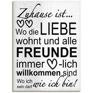 Artland Wandbild »Wo die Liebe wohnt«, Sprüche & Texte, (1 St.), als Alubild, Outdoorbild, Leinwandbild, Poster, Wandaufkleber Artland grau