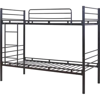 [en.casa] Etagenbett Bevapis 90 x 200 cm Metall schwarz schwarz