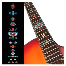 Griffbrett Markers Inlay Aufkleber für Gitarren – Native American Style Ethnic Pattern – Türkis