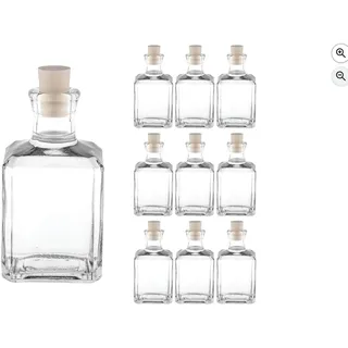 casavetro 10 x 250ml -Mystik SPI-Glas-Flaschen leere zum abfüllen inklusiver Korken kleine Flaschen (10 Stück)