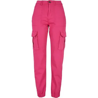 Urban Classics Damen TB5454-Ladies Cotton Twill Utility Pants Hose, Hibiskus pink, 34