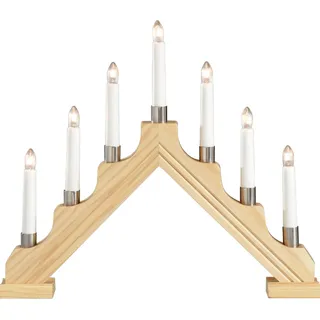 Konstsmide Holzleuchter mit Metalldekoringen