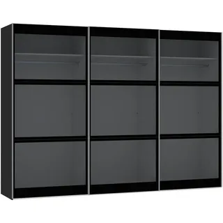 Jutzler SCHWEBETÜRENSCHRANK Schwarz - 303x220x65 cm