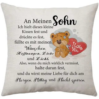 Aconesong Sohn Geschenk Sohn Geschenke von Mama Papa Kissen Abdeckung Geschenke für Sohn Geburtstag Hochzeit Weihnachten (Sohn)