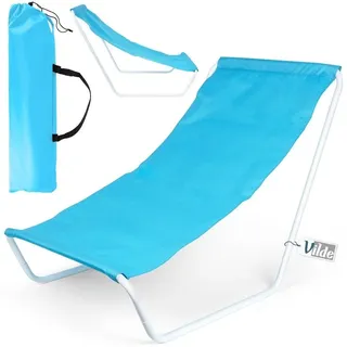 Vilde - Gartenliege Sonnenliege Klappbar - Sonnenliegen - Klappbare Garten Liege Gartenliegen Leicht - Strandliege Liegestuhl Balkon Balkonliege - Strandstuhl tragbar - blau