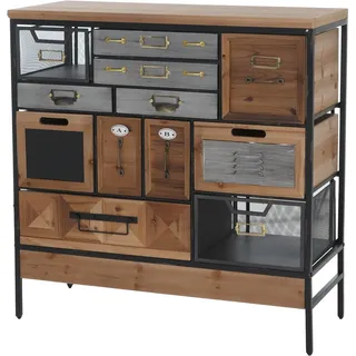 Apothekerkommode HWC-Q77, Schrank Highboard Schubladen Industrial Vintage/Shabby Holz Metall 85x84x3