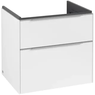 Villeroy & Boch Subway 3.0 Waschbeckenunterschrank, 2 Auszüge, 622x576x478mm, C57600VF, Farbe: Front/Korpus: Pure White, Griff: Aluminium glänzend