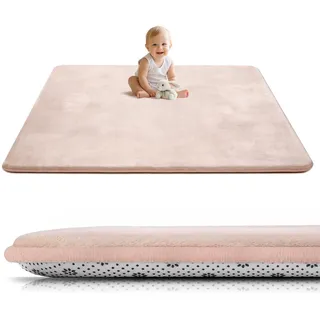 Tuocal Krabbelmatte Baby Spielmatte 150x180x3cm krabbeldecke, Rosa