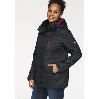 3-in-1-Funktionsjacke POLARINO, Damen, Gr. 48, schwarz, Web, Obermaterial: 100% Polyester. Futter: 100% Polyester. Innenjacke: 100% Polyester, unifarben, bequem hüftbedeckend, mit verstellbarem Klettverschluss, Jacken 3-in-1-Funktionsjacke, Außenjacke: 3.000mm Wassersäule, wind- & wasserdicht, atmungsaktiv