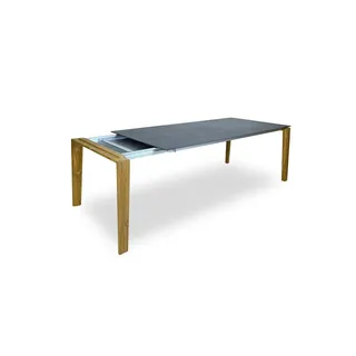 Auszugstisch Turin - 210/270/330 x 95 cm 2x Einlegeplatte Keramik beton dunkel