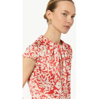 Comma Druckbluse, mit hochgeschlossenem Kragen und Allover-Print, rot