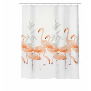 Spirella Duschvorhang 180 x 180 cm Flamingo/Weiß