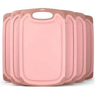 Blumtal Frühstücksbrettchen Kunststoff 25x15 cm im 6er Set - Brettchen spülmaschinenfest - Frühstücksbretter Kunststoff BPA-frei - Schneidebrett spülmaschinenfest - Frühstücksbrett Rose