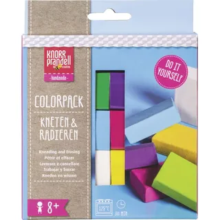 KnorrPrandell Knorr prandell 212159051, Modelliermassen-Set (6x20g), Colorpack Fun, Kneten & Radieren mit den Farben weiß, zitrone, pink, violett, hellblau, hellgrün