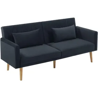 Urban Meuble Schlafsofa mit verstellbaren Rückenlehnen und Armlehnen , Dunkelblau , Holzwerkstoff, Textil , Rechteckig , 75x82x180 cm , Babymöbel & Kindermöbel, Kinderzimmer & Jugendzimmer, Schlafsofas