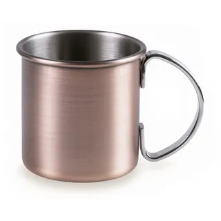 LACOR - 62184 - Moscow Mule Mug, Cocktailbecher, Moscow Mule Cocktail, ergonomischer Griff, Vintage-Design, matte Kupferbeschichtung, Edelstahl 18/10, 480 ml