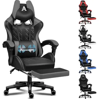 ALFORDSON Gaming-Bürostuhl mit Fußstütze und Lendenwirbelkissen